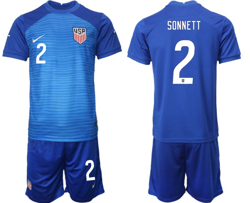 Men 2022 World Cup National Team United States away blue 2 Soccer Jerseys
